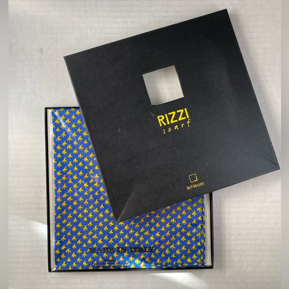 NWOT Vintage 1996 James Rizzi te Neues handmade Bird scarf silk - Picture 1 of 13